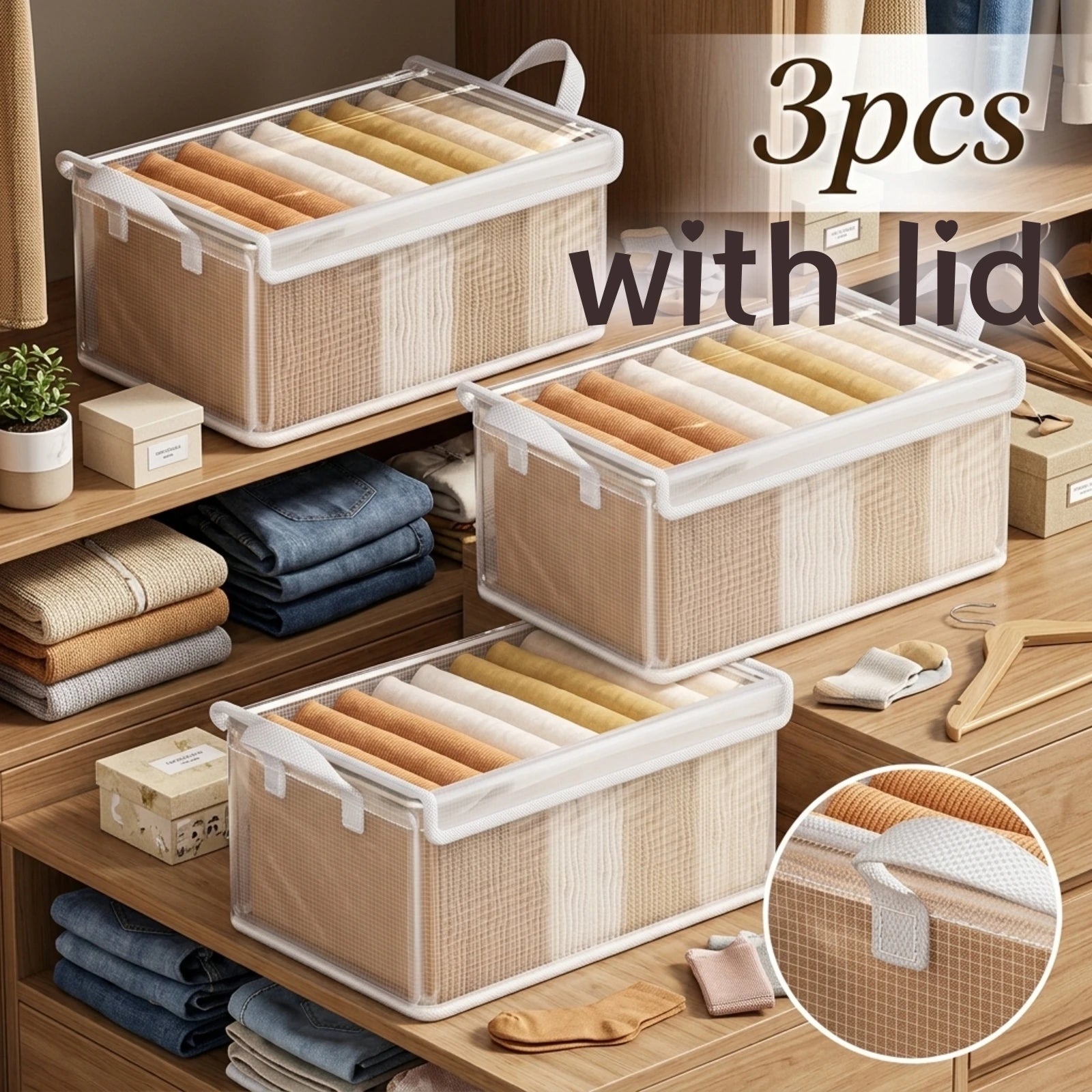 Transparent PVC Storage Box — Foldable Steel Frame Organizer