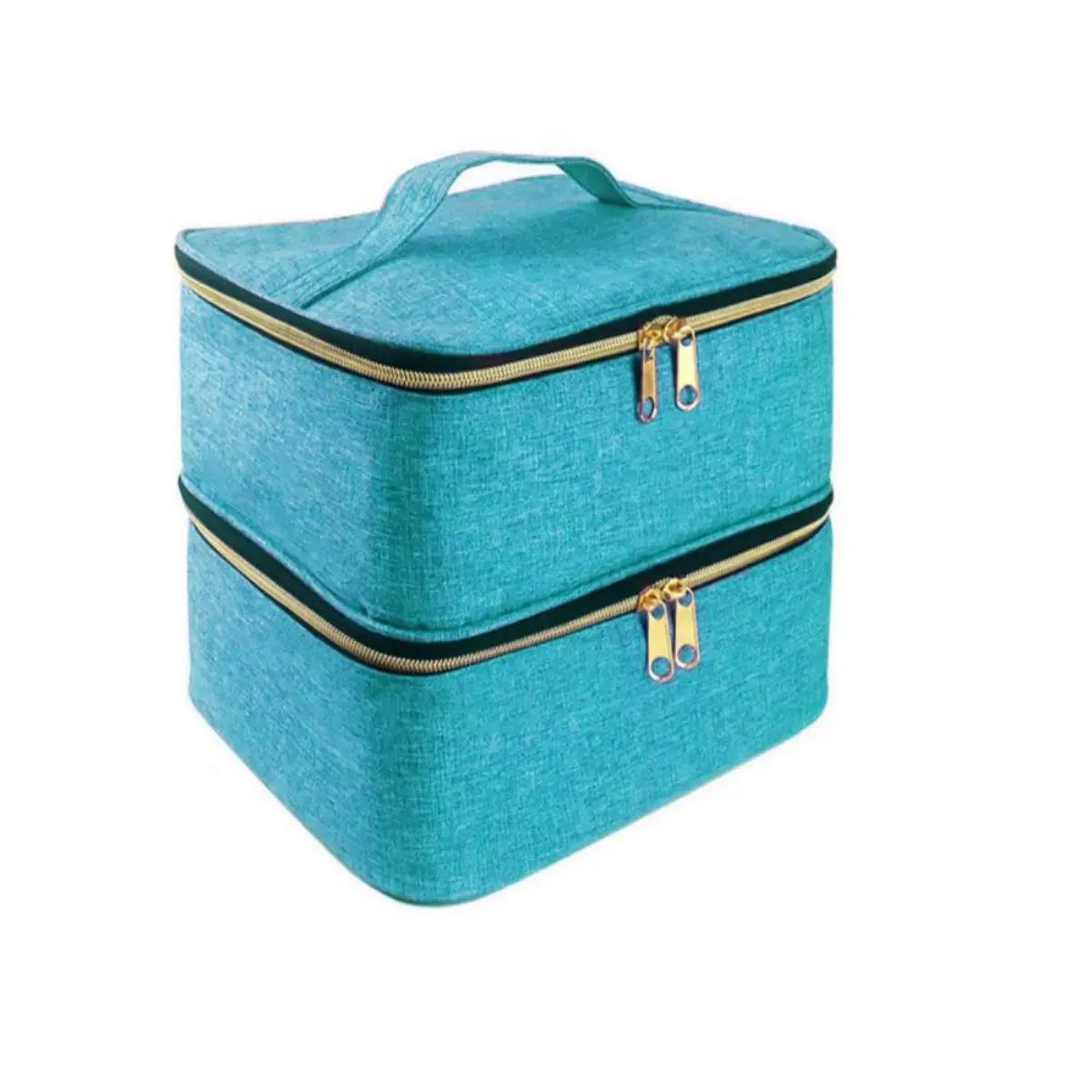 Double Layer Nail Polish Organizer — Portable Cosmetic Tote Bag