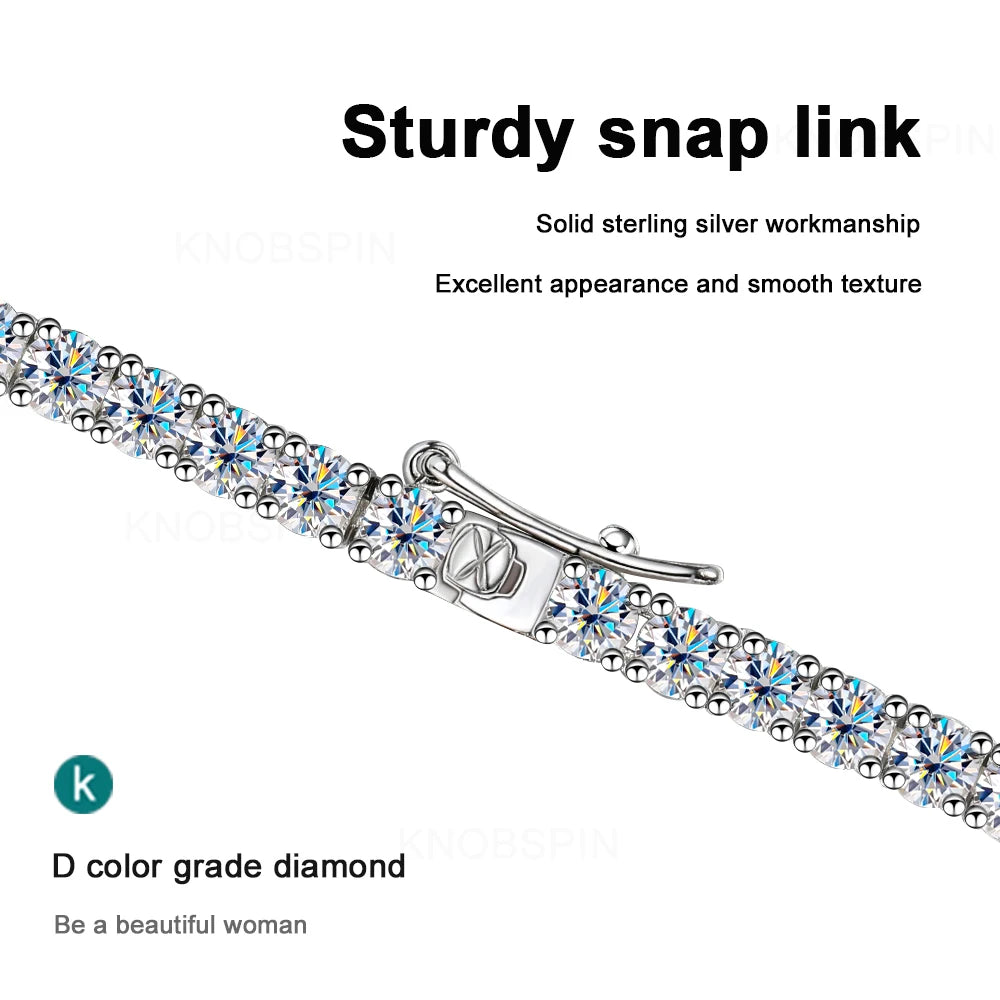 knobspin Moissanite Tennis Necklace — 18k Gold Plated Sterling Silver Jewelry