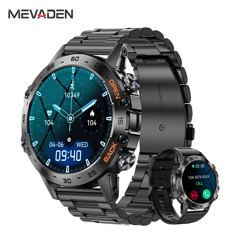 MEVADEN Luxury Men's Smart Watch — Bluetooth Calling & Fitness Tracker