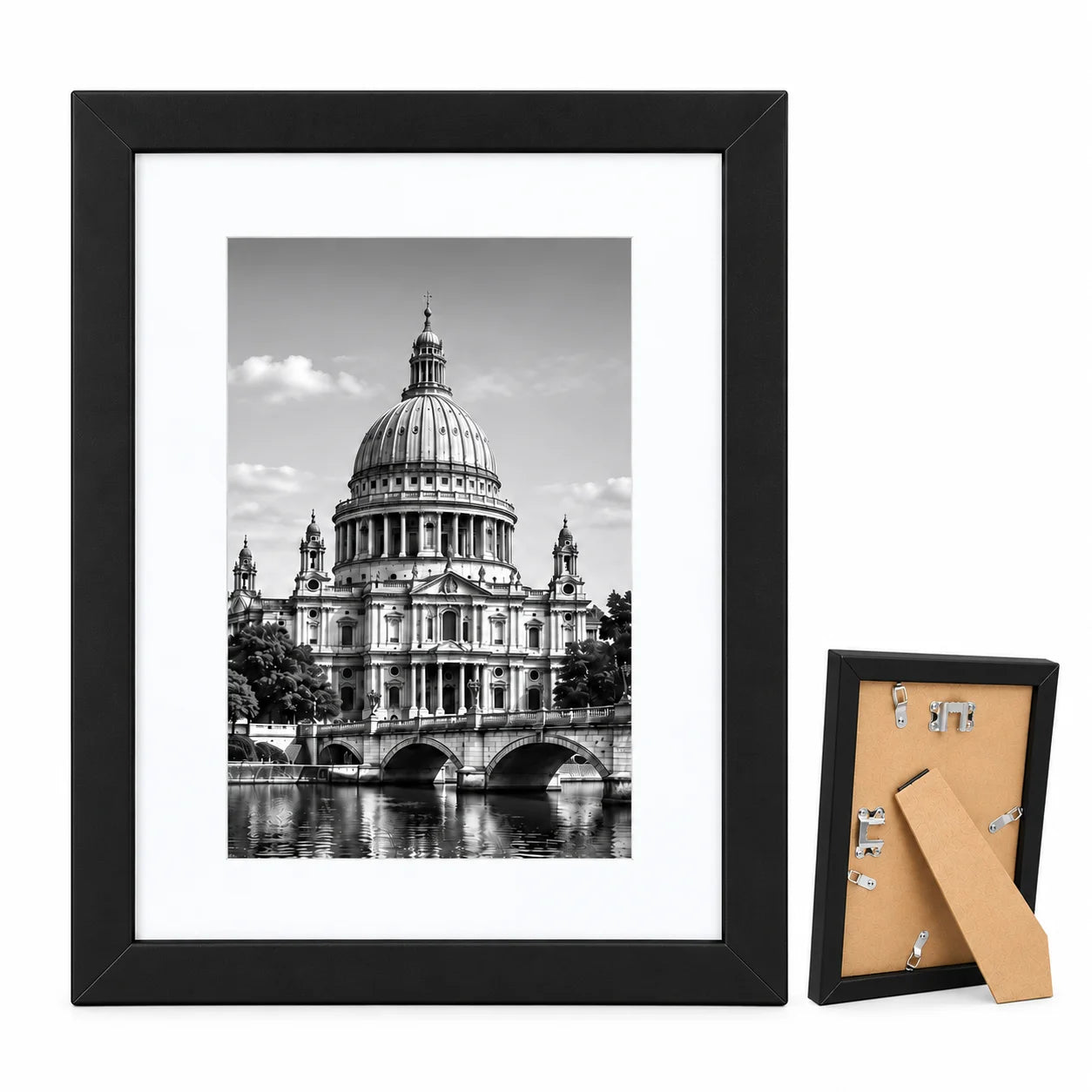 Modern Black PVC Photo Frame — Minimalist Tabletop or Wall Display