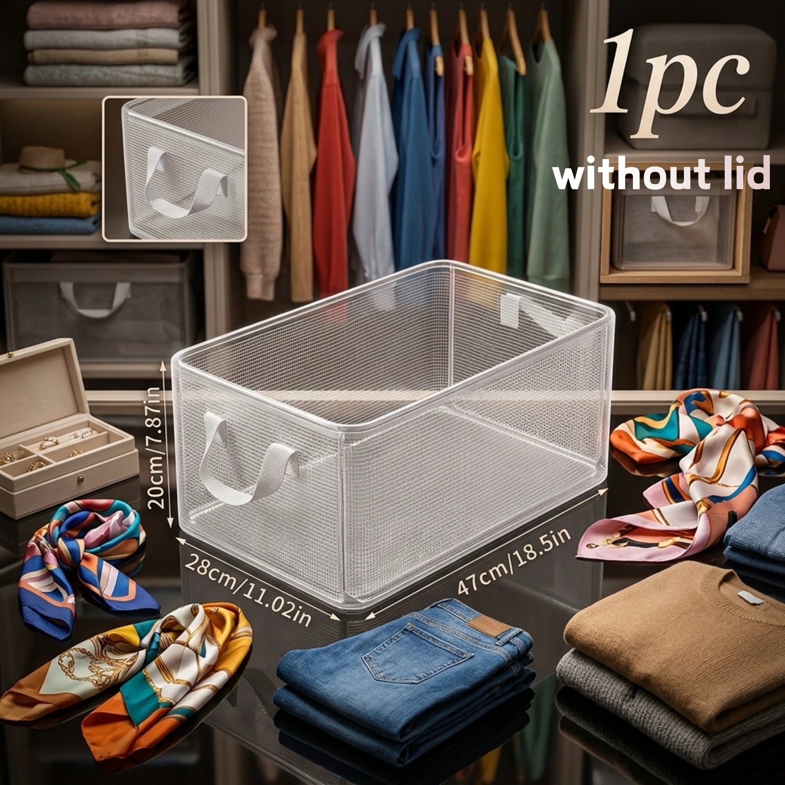 Transparent PVC Storage Box — Foldable Steel Frame Organizer