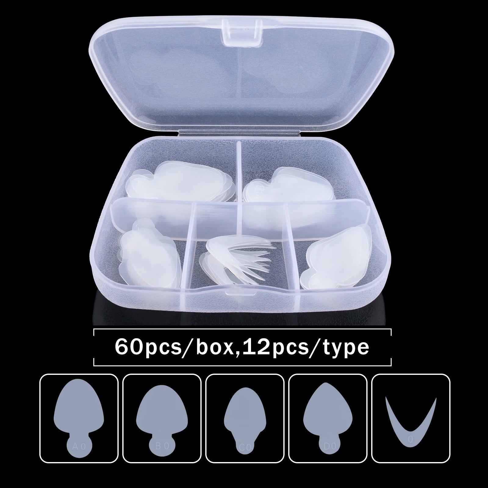 Poly Nail Gel Dual Forms — Clear Full Cover Extension Tips with Scale