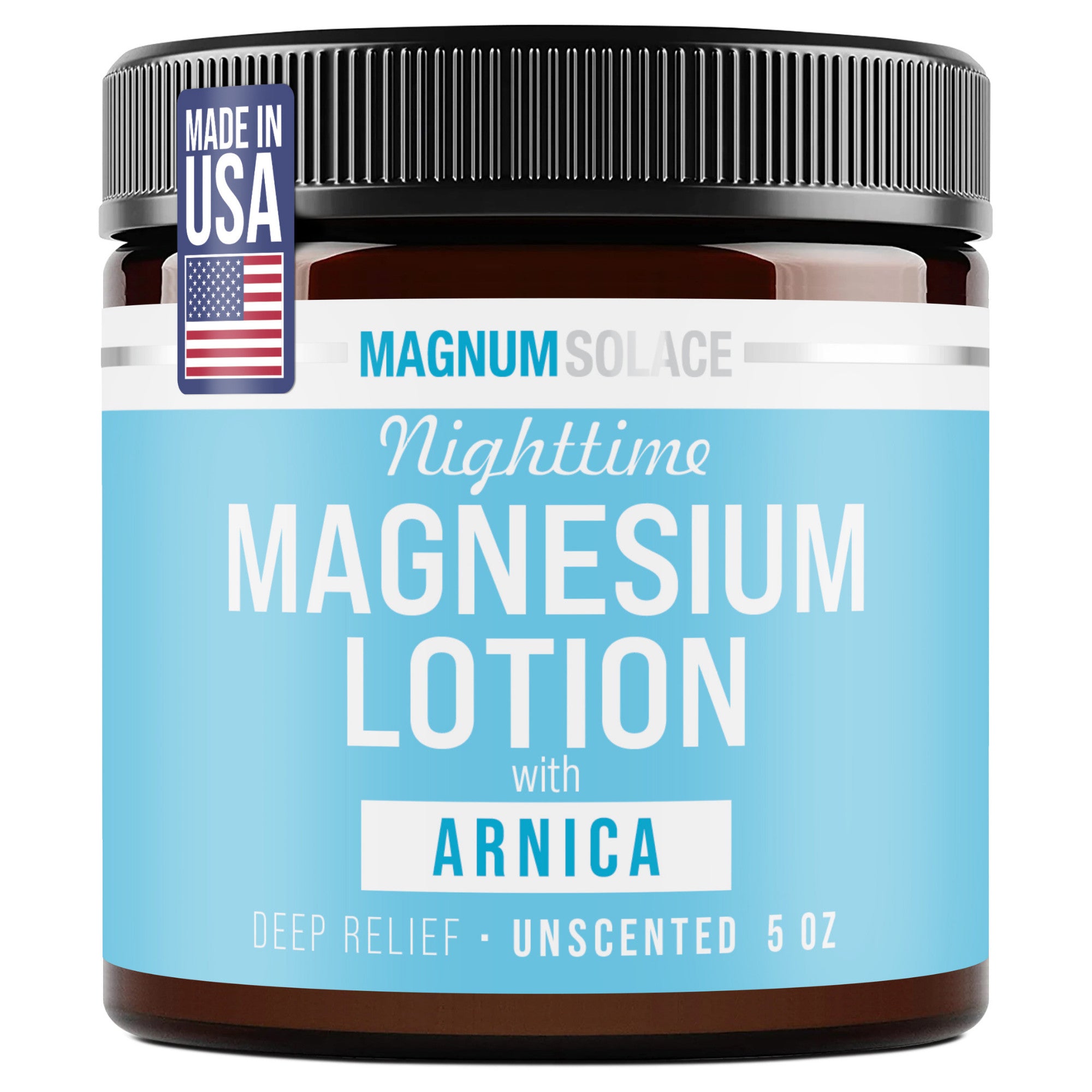 Nighttime Magnesium Lotion with Arnica by Magnum Solace, 5 oz Lotion- Unscented
