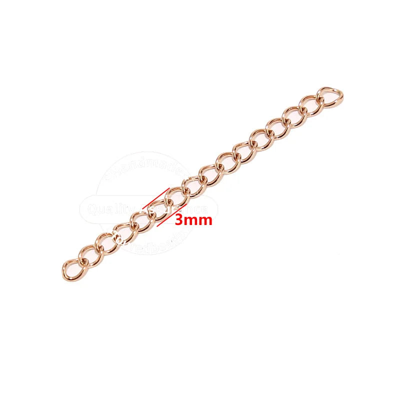 Stainless Steel Necklace Extender — 50 Piece Jewelry Making Tail Chain Set