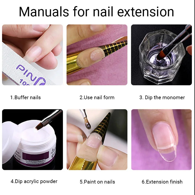 outfox Acrylic Nail Powder — Professional Manicure Extension Kit