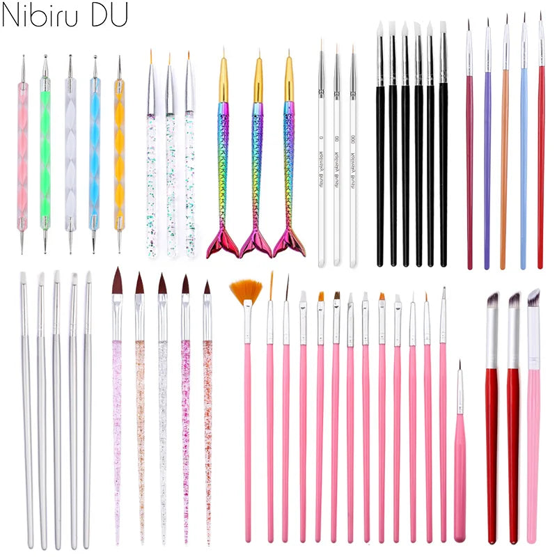 Nibiru DU Nail Art Brush Set — Professional Manicure & Gradient Tool Kit