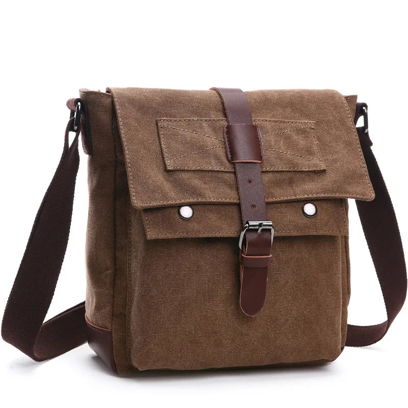 TOURISTGEAR Men's Canvas Messenger Bag — Vintage Crossbody Shoulder Bag