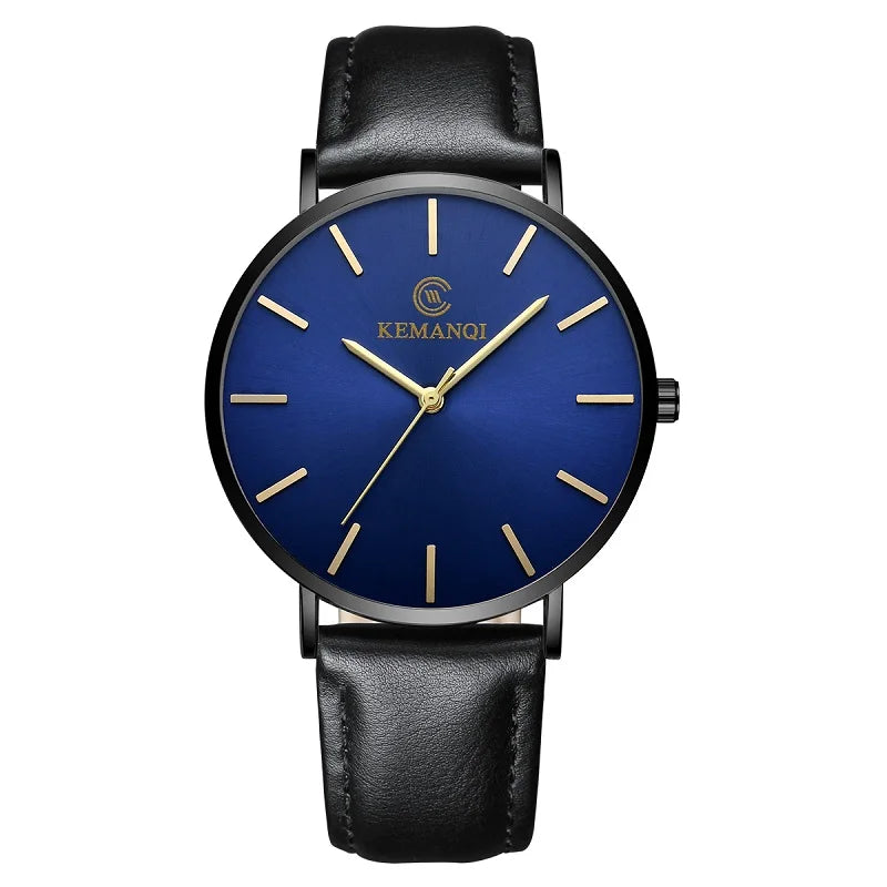 JBAILI Luxury Business Men's Watch — Ultra Thin Gold Quartz Wristwatch