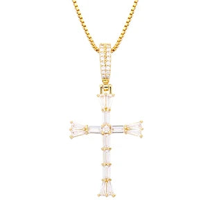 ICEOUTBOX Rotatable Cross Pendant — Hip Hop Cubic Zirconia Necklace
