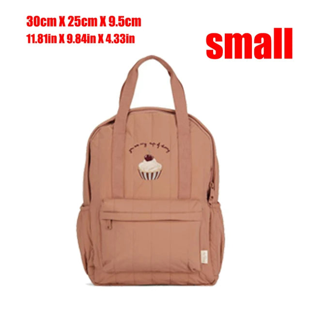 Floral Print Kids Backpack — Lightweight Schoolbag with Detachable Pad