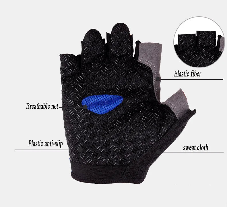 Half Finger Cycling Gloves — Breathable Anti-Slip Bike Mitts