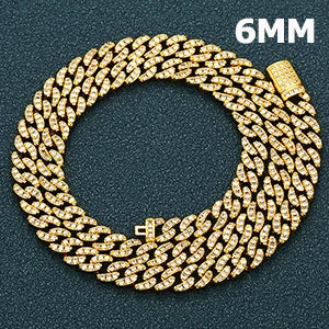 ICEOUTBOX Iced Out Cuban Link Chain — Bling Rhinestone Hip Hop Jewelry