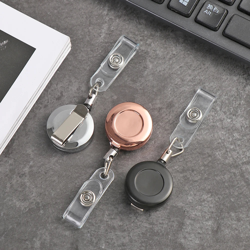 Metal Retractable Badge Reel — Durable ID Holder & Key Chain