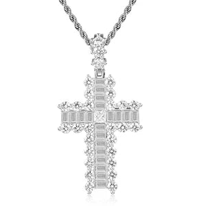 ICEOUTBOX Rotatable Cross Pendant — Hip Hop Cubic Zirconia Necklace