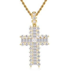 ICEOUTBOX Rotatable Cross Pendant — Hip Hop Cubic Zirconia Necklace