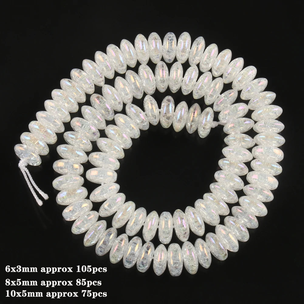 White Cracked Crystal Beads — Round Loose Spacer Beads for DIY Jewelry