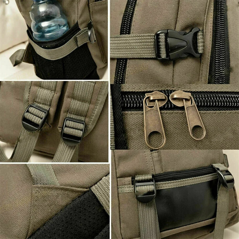 Canvas Travel Backpack — Large Capacity Outdoor Daypack for Hiking