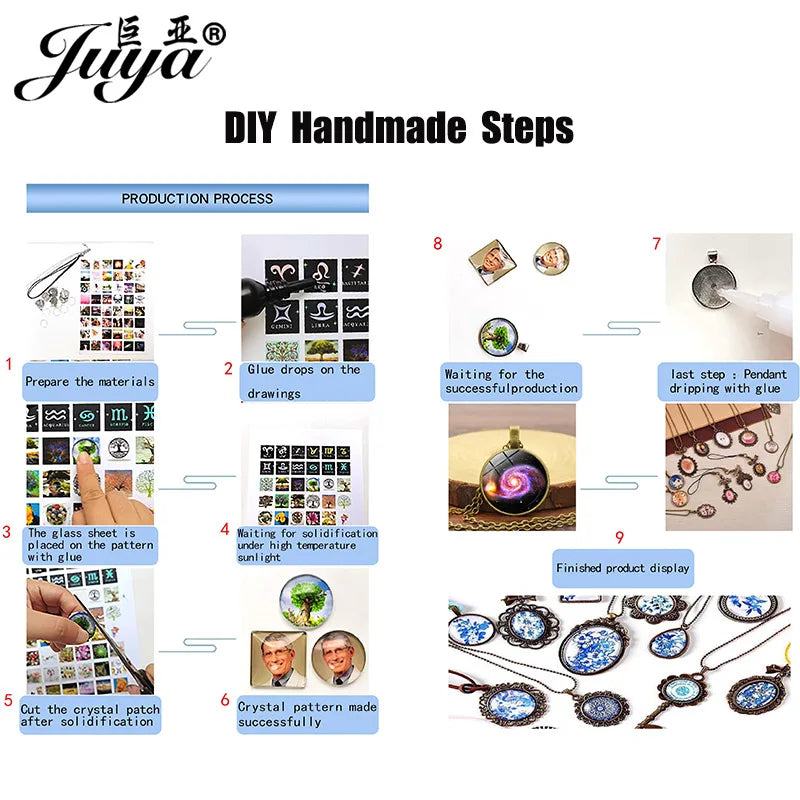 Juya Heart Cabochon Pendant Bases — 25mm Alloy Bezel Trays for DIY Jewelry
