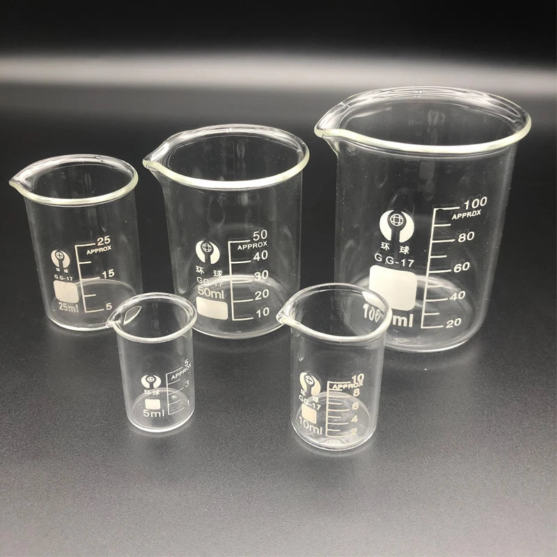 Borosilicate Glass Laboratory Beaker Set — Heat Resistant Measuring Cups