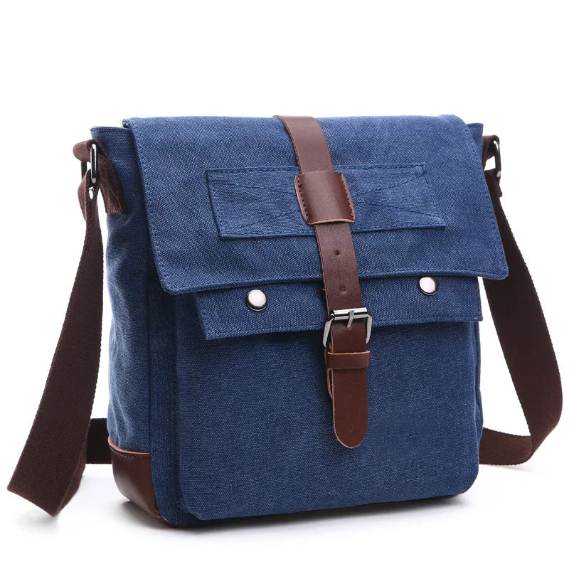 TOURISTGEAR Men's Canvas Messenger Bag — Vintage Crossbody Shoulder Bag