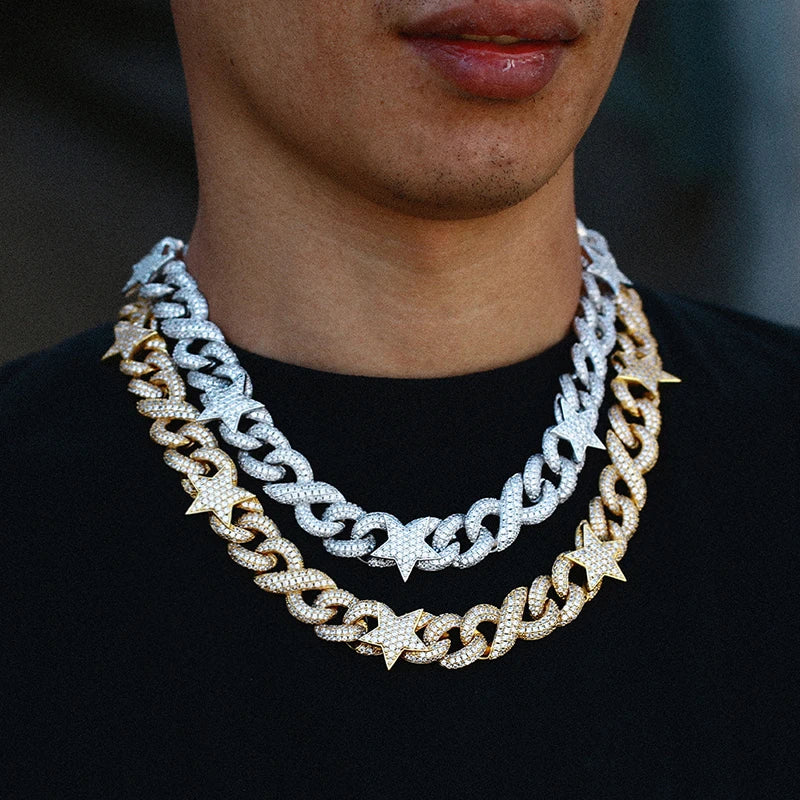 ICEOUTBOX Star Infinity Symbol Necklace — Bling Hip Hop Link Chain