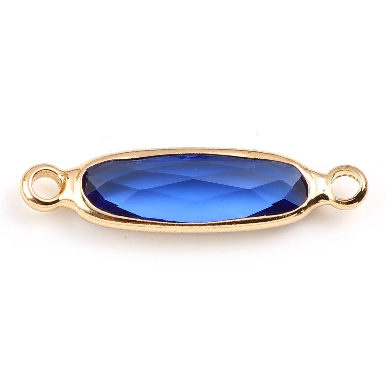 DoreenBeads Oval Glass Connectors — Gold Color Jewelry Findings for DIY Necklaces