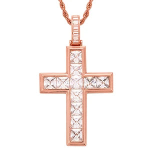 ICEOUTBOX Rotatable Cross Pendant — Hip Hop Cubic Zirconia Necklace