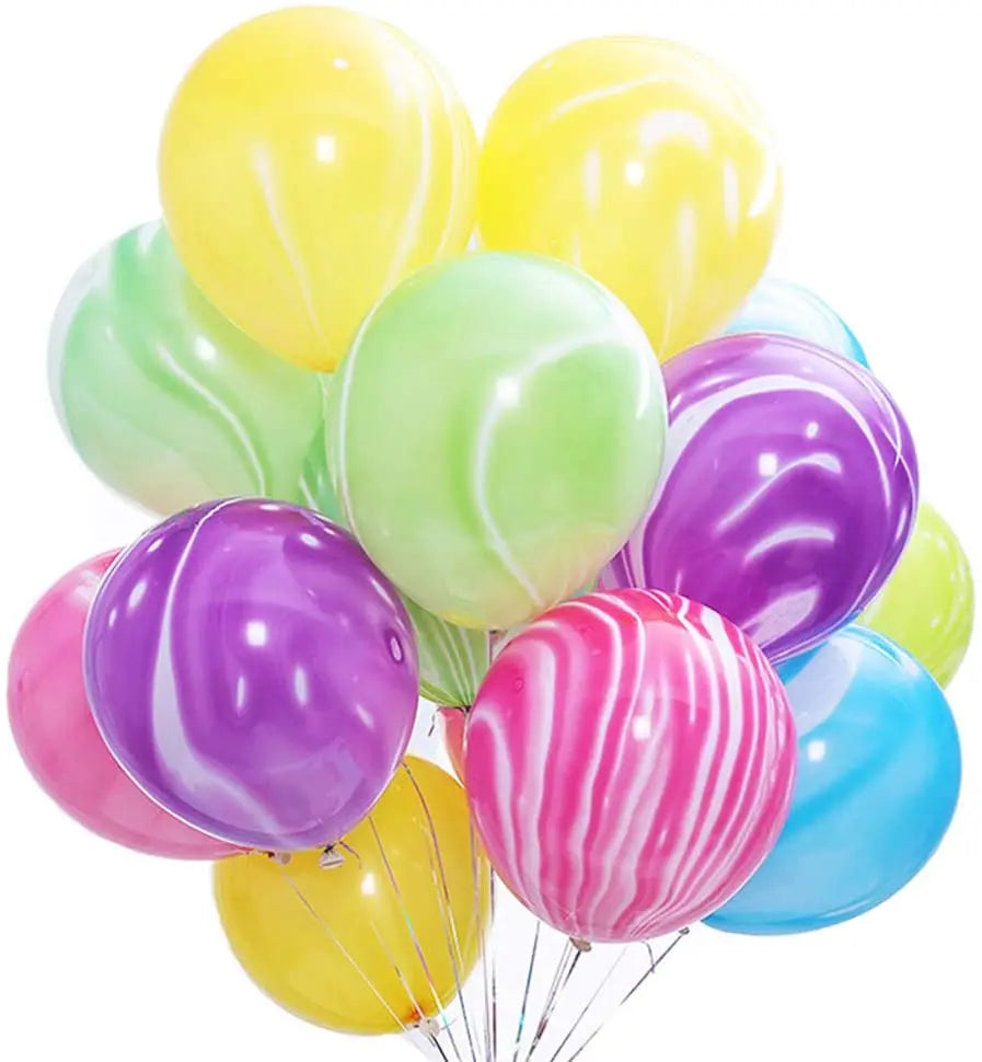 Marble Agate Latex Balloons — Decorative Party Supplies for Events