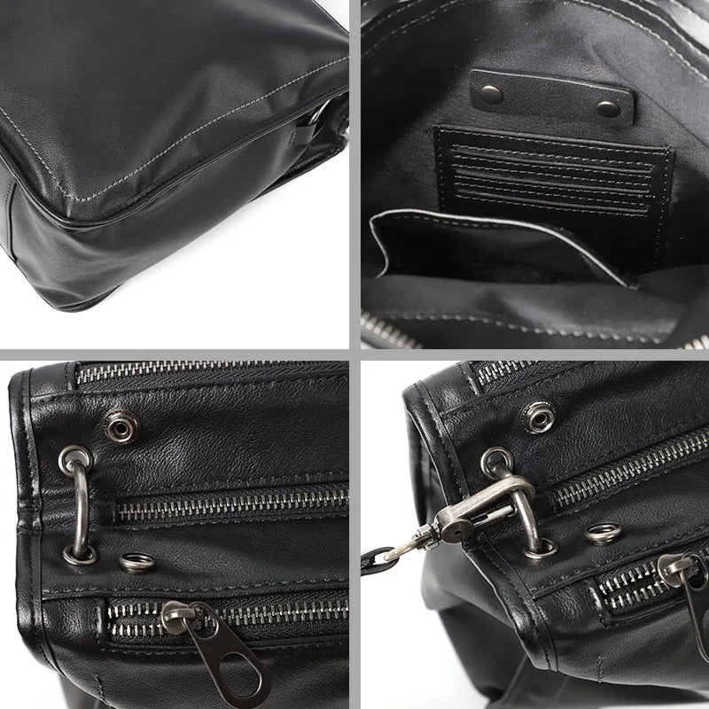 HEVRAOS Genuine Leather Briefcase — Large 15 Inch Laptop Shoulder Bag