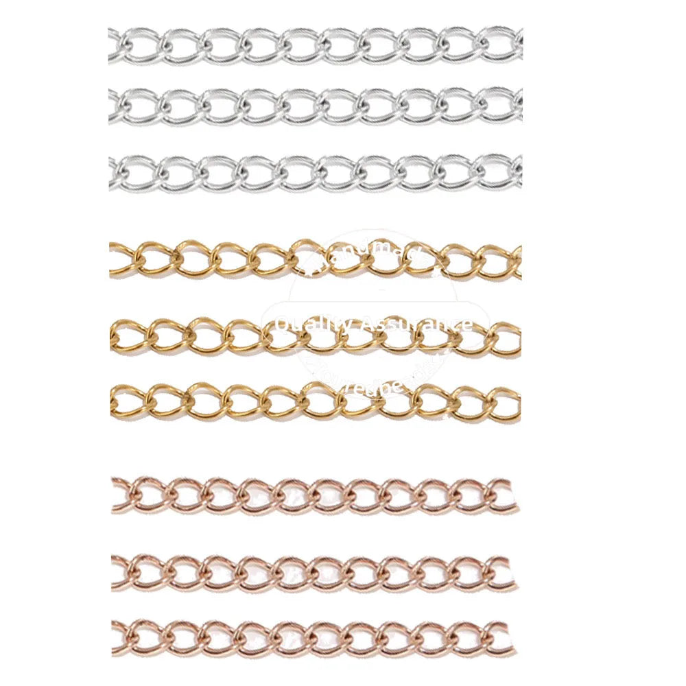 Stainless Steel Necklace Extender — 50 Piece Jewelry Making Tail Chain Set