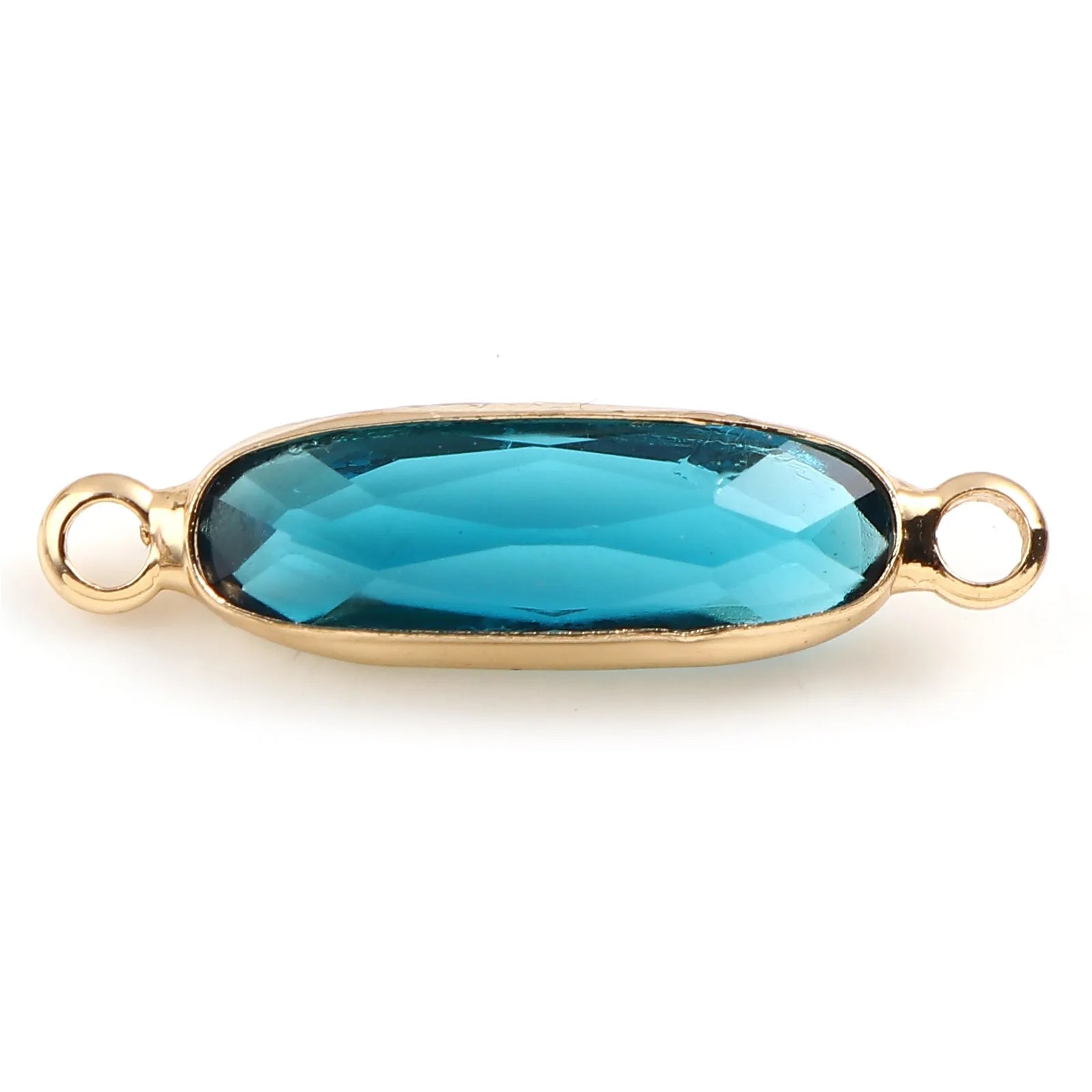 DoreenBeads Oval Glass Connectors — Gold Color Jewelry Findings for DIY Necklaces