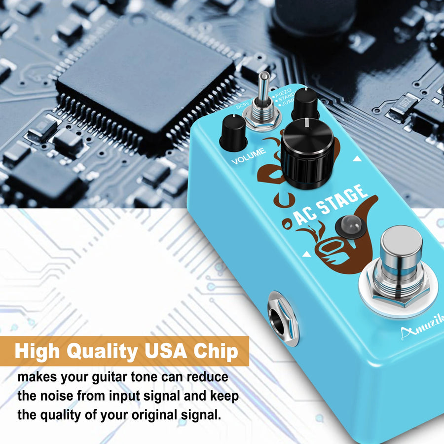 Rowin Acoustic Simulator Guitar Effect Pedal — Analog AC Stage Pedal