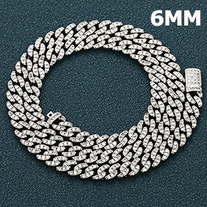ICEOUTBOX Iced Out Cuban Link Chain — Bling Rhinestone Hip Hop Jewelry