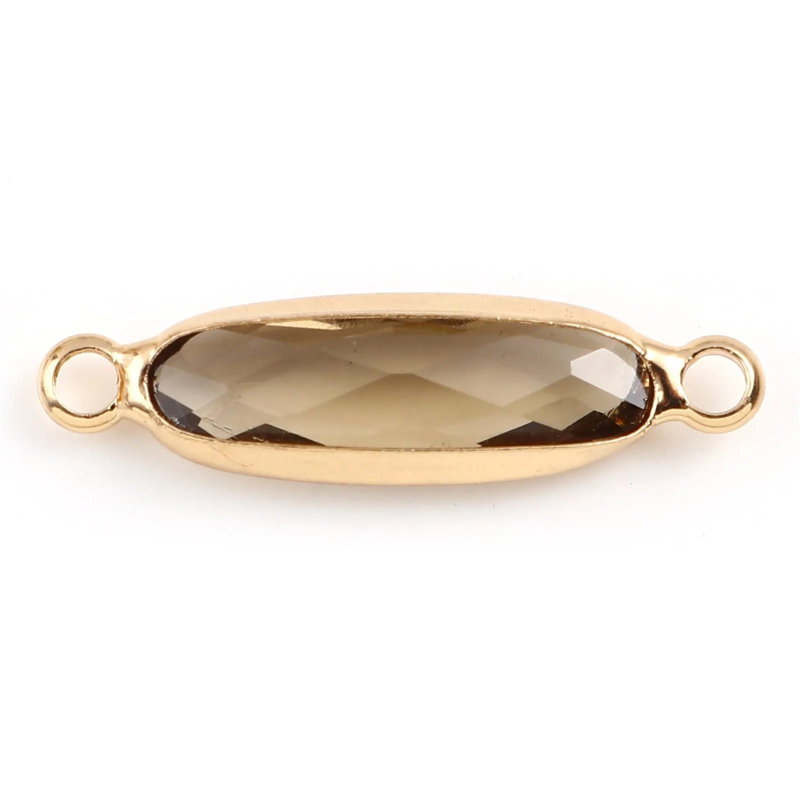 DoreenBeads Oval Glass Connectors — Gold Color Jewelry Findings for DIY Necklaces