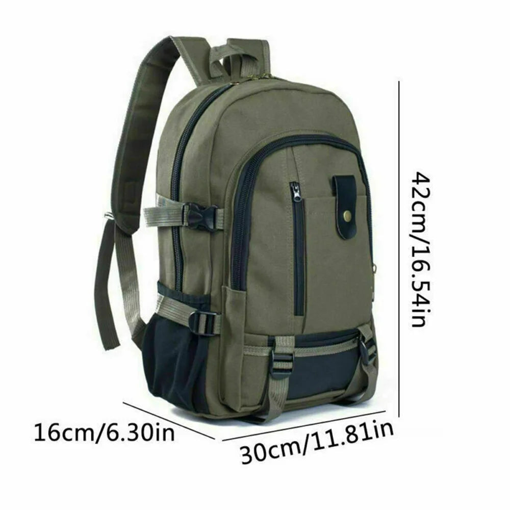 Canvas Travel Backpack — Large Capacity Outdoor Daypack for Hiking