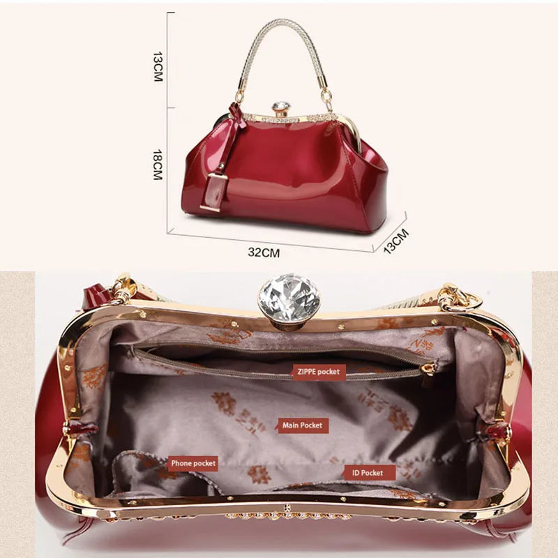 IGETBAG Patent Leather Evening Bag — Stylish Shoulder Bag for Parties
