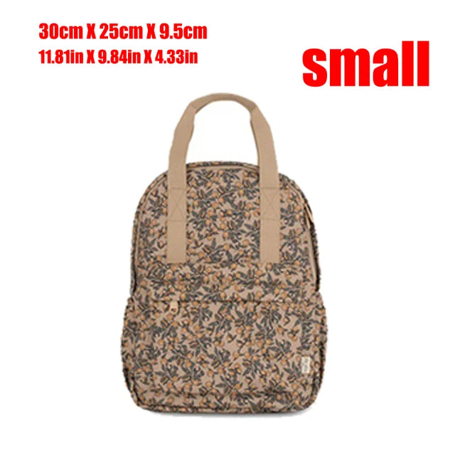 Floral Print Kids Backpack — Lightweight Schoolbag with Detachable Pad