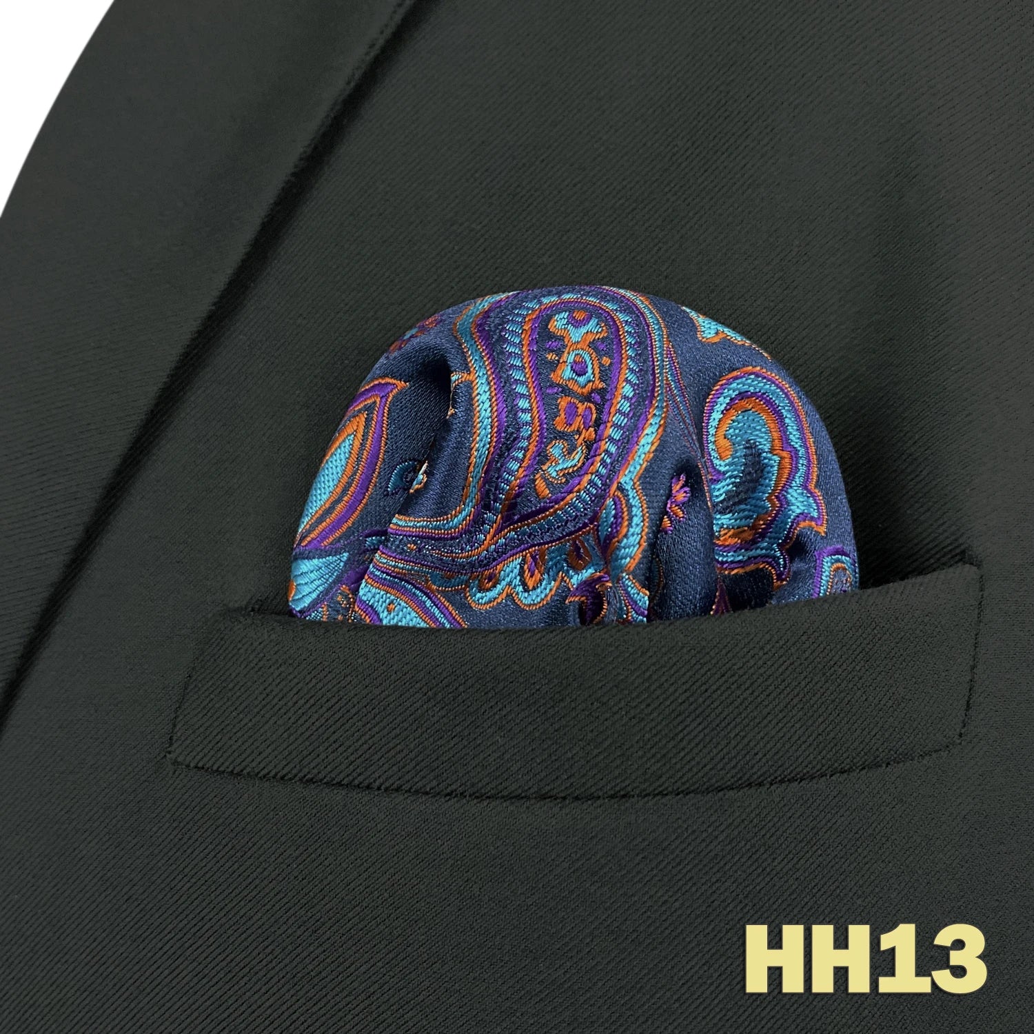 shlax&wing Men's Paisley Pocket Square — Elegant Microfiber Handkerchief for Suits