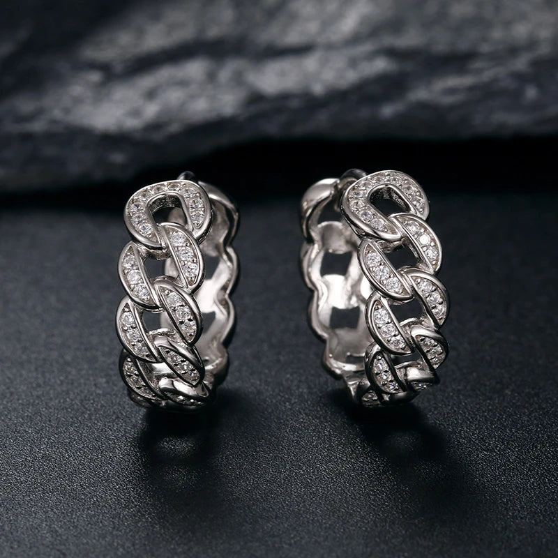 ICEOUTBOX 925 Sterling Silver Studs — Iced Out Cubic Zirconia Earrings