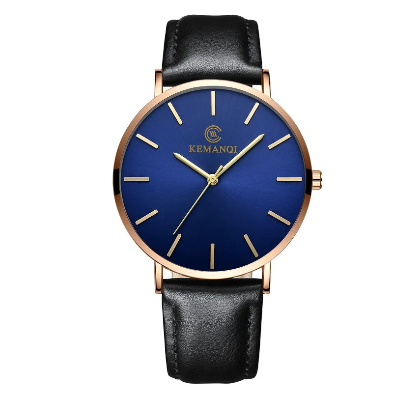 JBAILI Luxury Business Men's Watch — Ultra Thin Gold Quartz Wristwatch