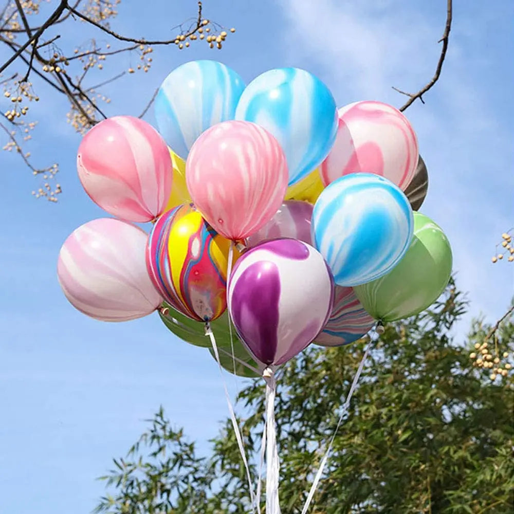Marble Agate Latex Balloons — Decorative Party Supplies for Events