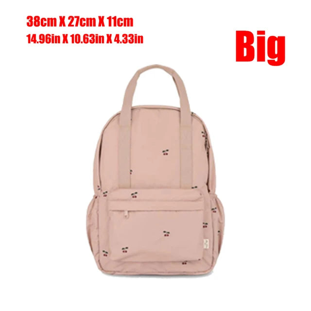 Floral Print Kids Backpack — Lightweight Schoolbag with Detachable Pad