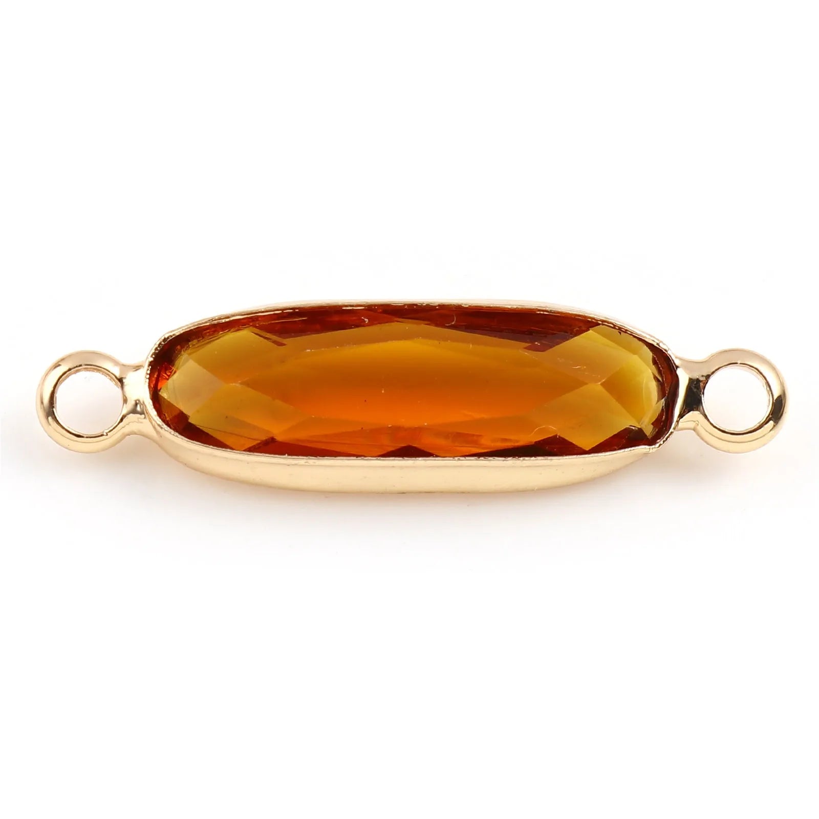 DoreenBeads Oval Glass Connectors — Gold Color Jewelry Findings for DIY Necklaces