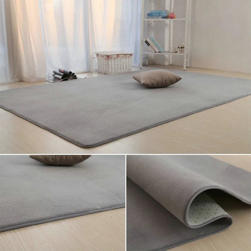 Plush Velvet Area Rug — Soft Non-Slip Fluffy Floor Mat for Home Decor