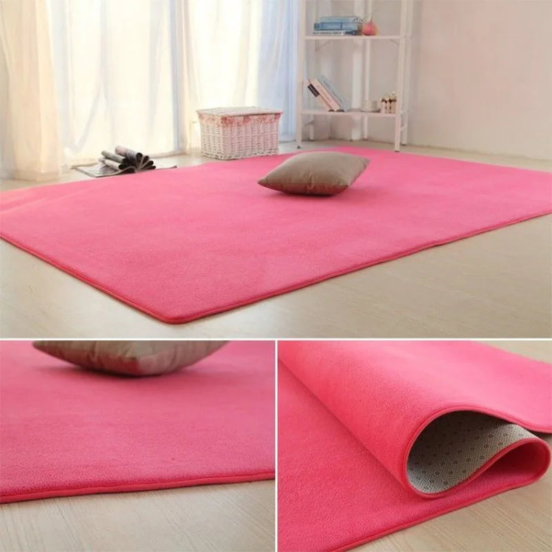 Plush Velvet Area Rug — Soft Non-Slip Fluffy Floor Mat for Home Decor
