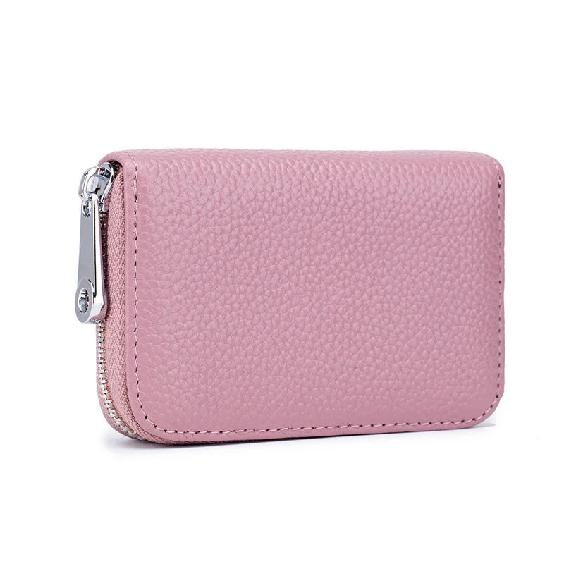 famicare Genuine Leather Mini Wallet — RFID Protected Card Holder & Coin Purse