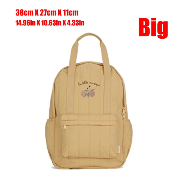 Floral Print Kids Backpack — Lightweight Schoolbag with Detachable Pad