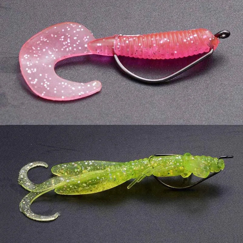 facifa Wide Gap Worm Fishing Hooks — High Carbon Steel Lures with Storage Box