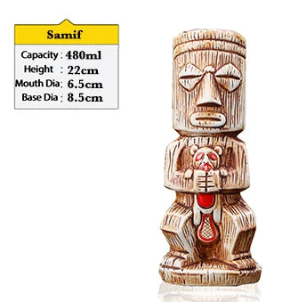 cocktailgeek Ceramic Tiki Mugs — Tropical Sculptural Drinkware for Home Bars